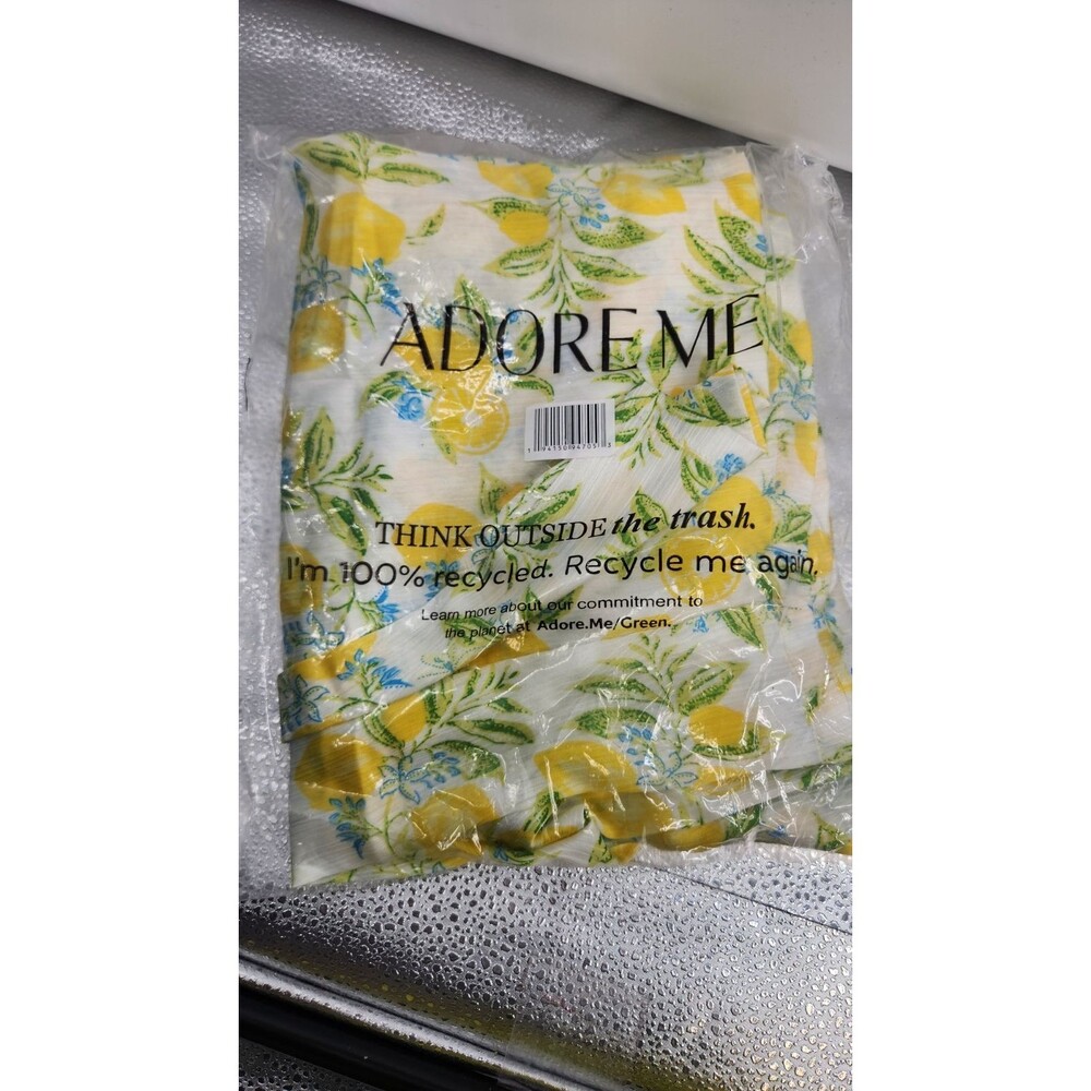 NWT Adore Me Womens S Yellow Floral Ribbed Cami‎ and Bottoms Set